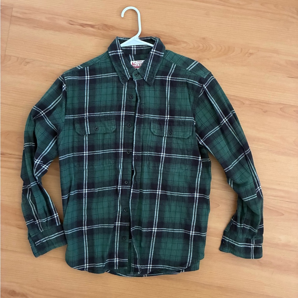 Men's Green Plaid Casual Shirt
